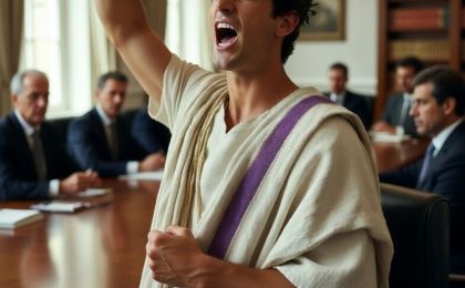 Balance entre éloquence et rhétorique – image générée par Grok xAI